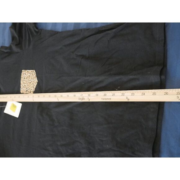 Teedino Black Leopard-Detail Tee 2XL - Picture 5 of 9